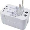 Travel Adapter,Worldwide All in One Universal Power Wall Charger AC Power Plug Adapter with Dual USB Charging Ports for USA EU UK AUS Cell Phone Laptop (White) - ABECO - Biznex.ae