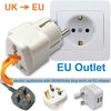 Travel Adapter for EU/DE/FR/IT/ES/Europe, UAE/KSA/UK/HK/US/JP/CN/AU to EU Plug Converter, Electronic Appliance Adapt to EU 2 Pins Outlet - ABECO - Biznex.ae