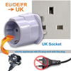 EU to UAE/KSA/UK/HK/Singapore Adaptor Plug with 13A Fuse and Safety Shutter, 2-Pin DE/FR/IT/ES European Plug Convert to UAE/UK 3-Pin Socket (White * 1 Piece) - ABECO - Biznex.ae