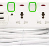 Terminator Power Extension 3 Socket 2 USB Charging Ports with 3 Meter Cable -TPB 853U - ABECO - Biznex.ae